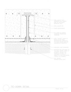 Figure 5: Mat foundation slabs may require ground anchors to stabilize the mat slab from uplift.