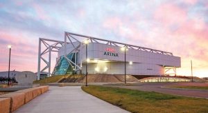 High-performance coatings were specified on the new entrance, storefront, and interior aluminum framing systems of the HyVee Arena—a multi-level sports complex.