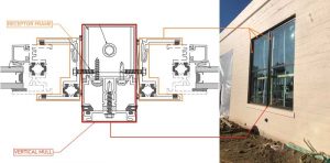  Mull and receptor frame configuration on educational institution project.