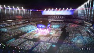 Stadium rendering showing a concert. 