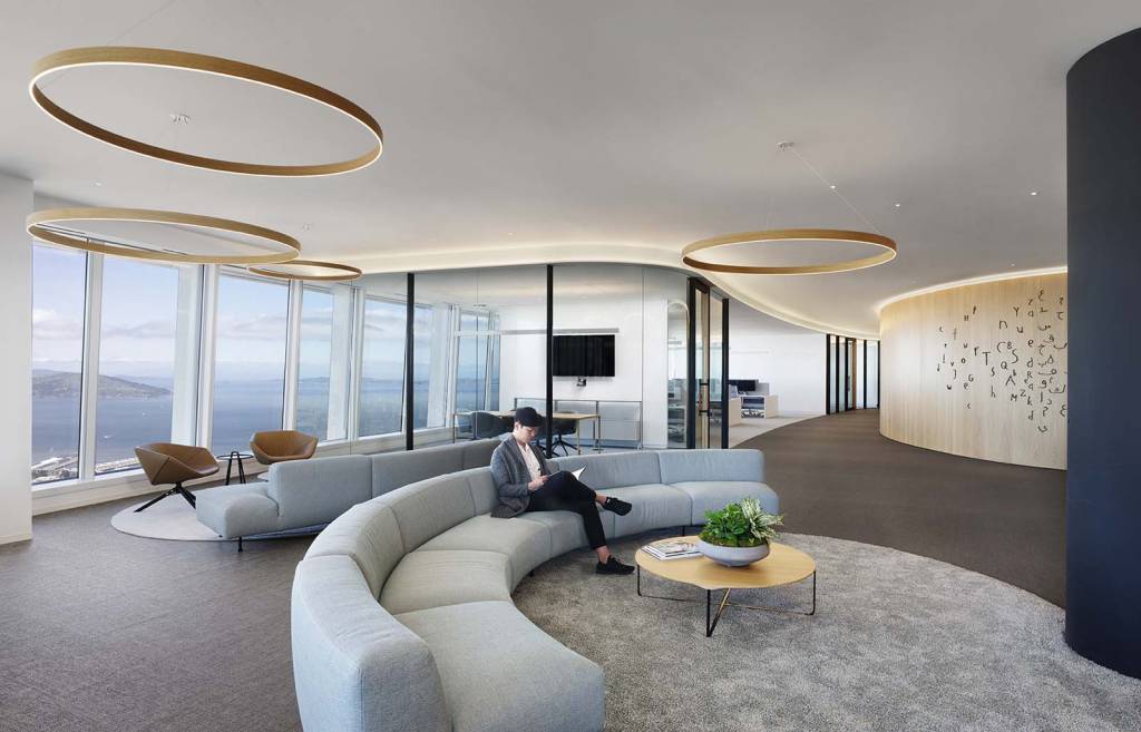 The Sky Lounge in the Salesforce Tower, daytime view.