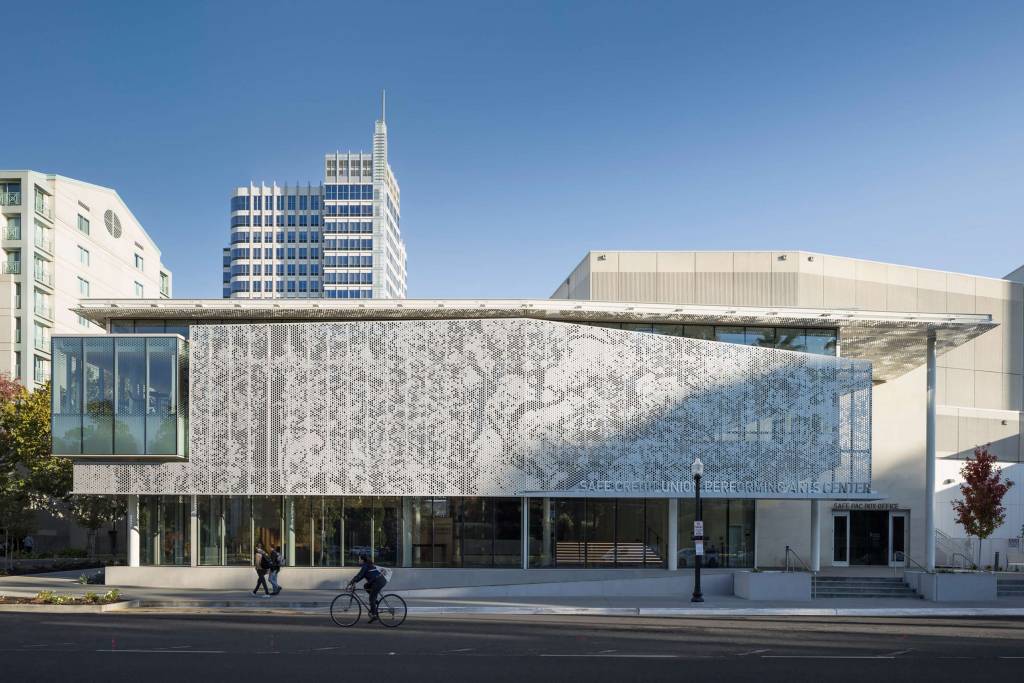 The front facade of the theater.