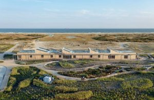 The Jones Beach Energy and Nature Center is designed as a “chalet for all” as a hub for creating a public understanding of the interconnectedness of nature and energy for a sustainabile future.