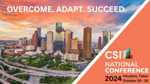 The theme for the 2024 CSI National Conference is: Overcome, adapt,  and succeed.