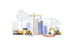 Embodied carbon refers to the total amount of carbon dioxide (CO2) emissions released during a portion  of the lifecycle of tangible goods.