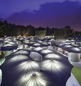 A top shot of New Delhi’s Dilli Haat market in India.