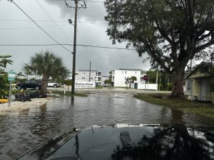 Post-hurricane photo of the homes.