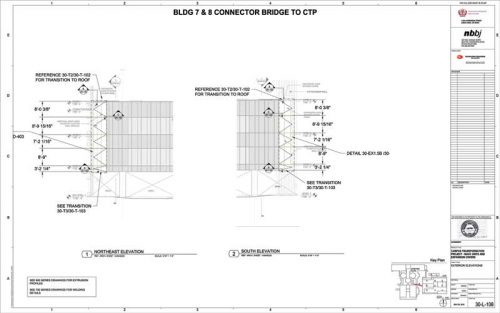 Diagram of buildings 7 and 8 connctore bridge to CTP.