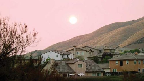 Cityscape of Loma Linda at sunrise.