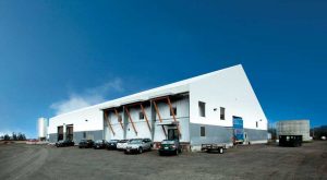 A warehouse built from tension fabric.