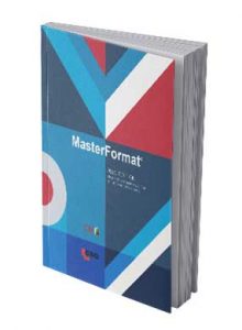 Physical copy of MasterFormat's official publication.