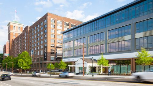 Glass building with 2 storys