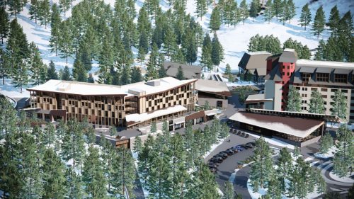 rendering of a resort in the mountains