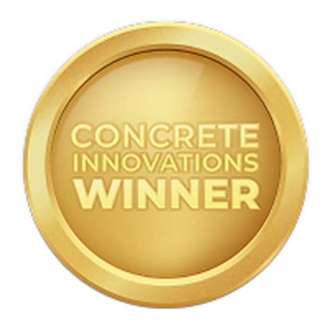 Concrete Innovations Award written inside a golden medal