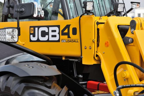 close up shot of a JCB truck