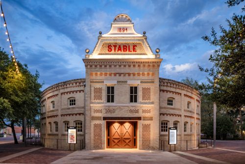 historical horse stable modernized with a 'Stable' board